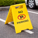 Panneau de signalisation en plastique pliable et portable de stationnement interdit avec inscription "NO PARKING"