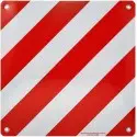 Pannello carichi sporgenti in alluminio rifrangente omologato con fori antitaglio e angoli arrotondati 500x500mm