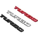 Emblema Adesivo 3D TURBO per Auto in Metallo – Badge Decorativo Universale 9,7 x 1,1 cm – in 3 colori