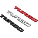 Emblema metálico 3D TURBO para coche – Insignia decorativa universal de 9,7 x 1,1 cm – Disponible en 3 colores.