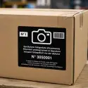étiquettes adhésives d'expédition inviolables photographiées au départ