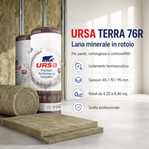 URSA TERRA 76R – Mineralwollerolle für Wände...