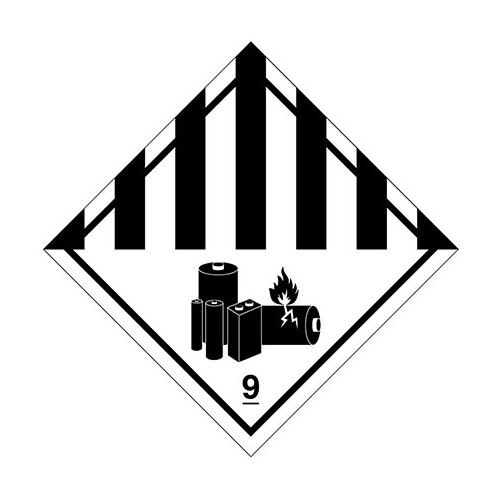 PE Class 9 Label – Miscellaneous Dangerous Substances and Articles “Battery”
