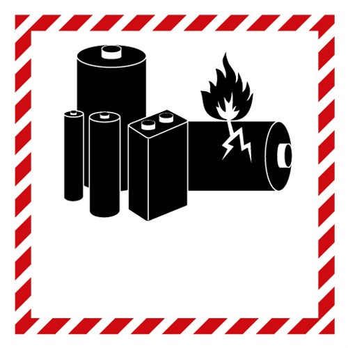 Etichetta in PVC Marchio batterie al litio neutro