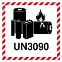 Etichetta in PE Marchio batterie al litio UN3090  mm 100x100
