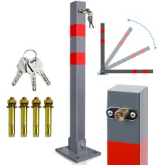 Barre anti-stationnement carrée pliable avec cadenas