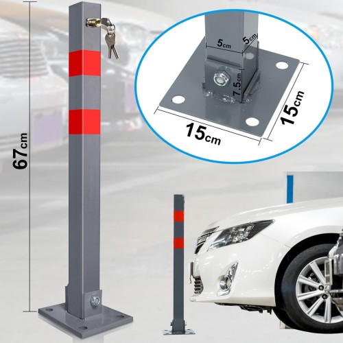 Barre anti-stationnement carrée pliable avec...