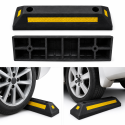 Rubber reflective parking wheel stop for commercial and domestic car parks, black and yellow