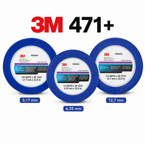 3M 471+ Fine Line Vinyl Tape, Indigo Blue, for...