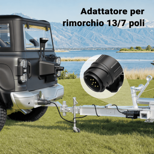 Adattatore rimorchio 13 poli a 7 poli 12V per auto, portabici e carrello appendice