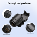 Adattatore rimorchio 13 poli a 7 poli 12V per auto, portabici e carrello appendice
