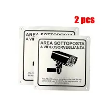 2 Cartelli Area Videosorvegliata GDPR 15x15 cm in...