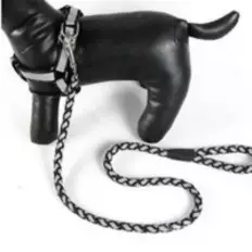 Laisse noir réfléchissante pour chiens en longuer de 1,5 m 2