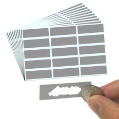 Quadratische Aufkleber Rubbelkarte Scratch Off