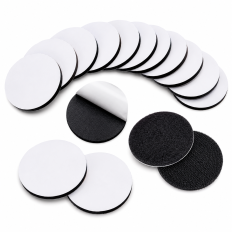 10 Paia Strappo Adesivo Tondo 50mm Nero Hook Loop Forte...