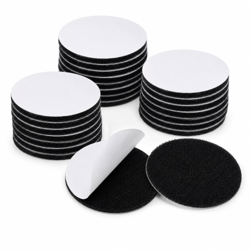 10 Pairs 50mm Black Round Hook and Loop Strong...