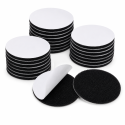 10 Pairs 50mm Black Round Hook and Loop Strong Reusable Adhesive Tape