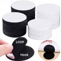 10 Paar 50 mm schwarzes, rundes Klettband mit starkem, wiederverwendbarem Klebeband