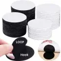 10 Paia Strappo Adesivo Tondo 50mm Nero Hook Loop Forte Riutilizzabile