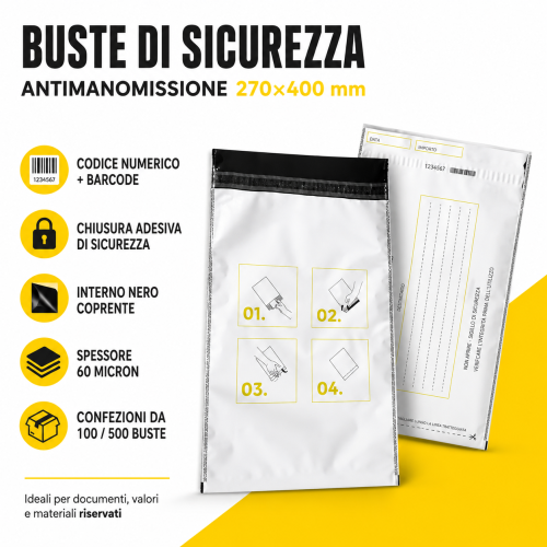 Security envelope with numeric code and barcode...