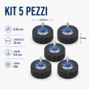 5 Ruote Lamellari SAIT SAITOR-G P60 40x20x6 mm con Gambo per Metallo