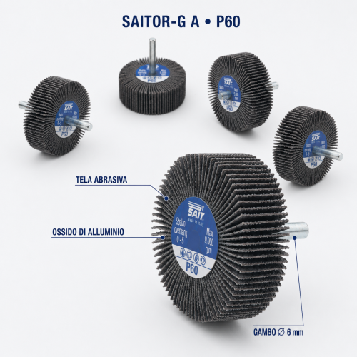 5 Rodas de Lamelas SAIT SAITOR-G P60 40x20x6 mm...
