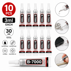 Set mit 10 Tuben transparentem B-7000-Kleber – je 3 ml