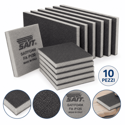 10 SAIT-FOAM Abrasive Sponges FA P120 115 × 140 × 5 mm