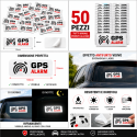 50 Pegatinas Reflectantes GPS Alarm 55x25mm Antirrobo Coche Impermeables