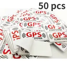 50 Pegatinas Reflectantes GPS Alarm 55x25mm Antirrobo Coche Impermeables