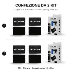 Kit porta targa auto adesivo senza viti né fori -...