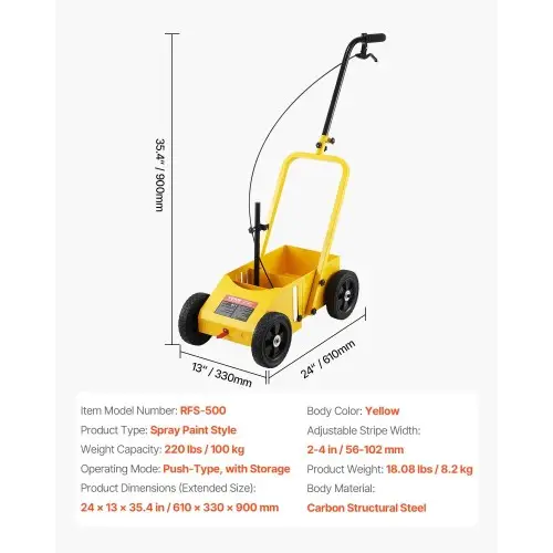Linienmarkierwagen mit 4 Rädern Breite 56-102 mm verstellbar für Bodenmarkierung
