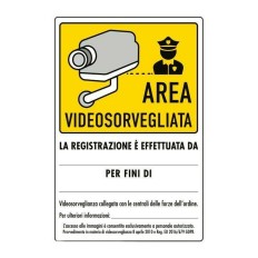 Cartello Adesivo Area Videosorvegliata GDPR – Kit 2...