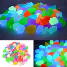 Sassi luminosi in resina fotoluminescente multicolor per...