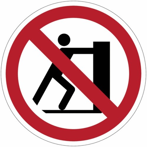 Señales de prohibición de "No empujar" según la...