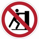 Señales de prohibición de "No empujar" según la norma ISO 7010 - P017