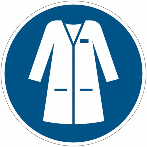 Gebotszeichen M059 „Laborkittel benutzen“ – ISO...