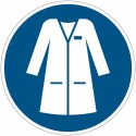 Sinal de obrigação ISO 7010 M059 – Usar bata de laboratório – autocolante 50/100 mm