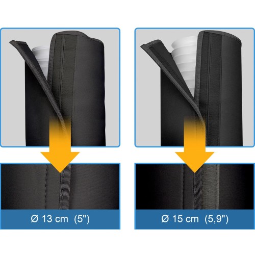 Fermeture velcro sur gaines de 13 et 15 cm