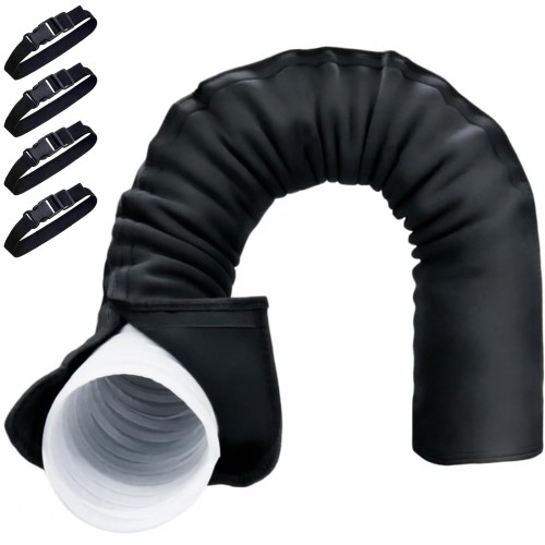 Capa isolante preta para tubo de ar condicionado portátil com 4 fitas