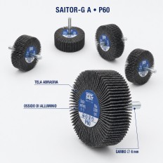 5 Roues à Lamelles SAIT SAITOR-G P60 40x20x6 mm sur Tige pour Métal 2