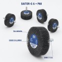 5 Rodas de Lamelas SAIT SAITOR-G P60 40x20x6 mm com Haste para Metal