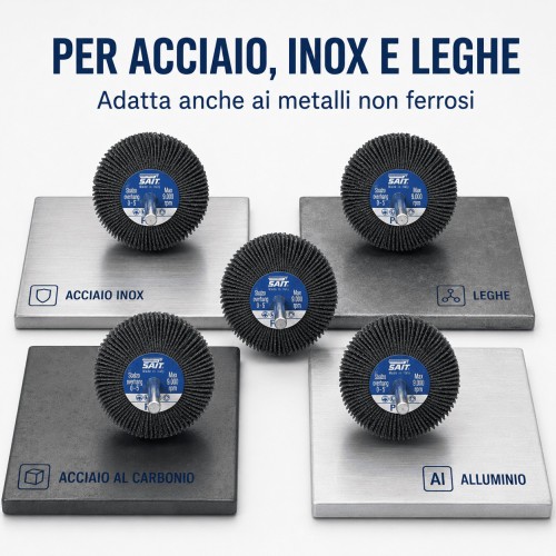 5 Roues à Lamelles SAIT SAITOR-G P60 40x20x6 mm sur Tige pour Métal