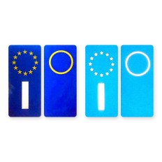 4 high resistant vinyl stickers for Italian number plate Best 2