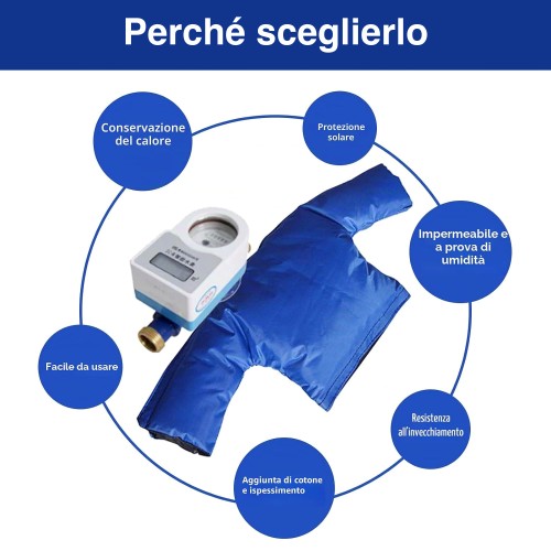 Copri contatore acqua antigelo isolante – 55 x 25 cm, per esterno, tubi e valvole