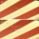 Avant et après : la déchirure du store et la réparation presque invisible
