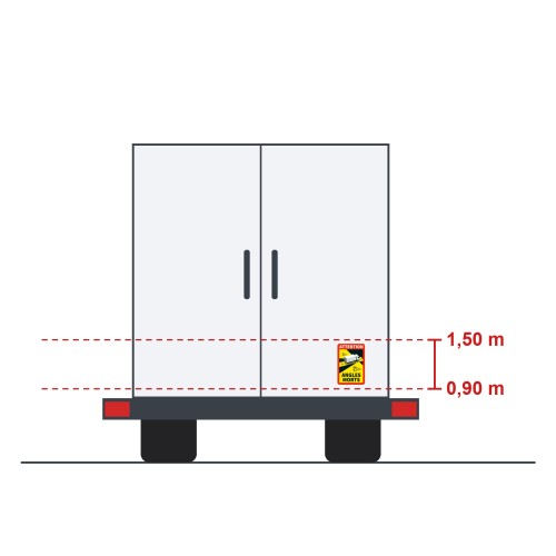 Autocolante ângulo morto camião e autocarro – modelo francês Angles morts 250x170 mm, PVC adesivo ou alumínio
