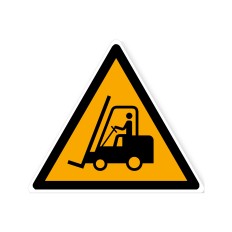 Sinal de pavimento autocolante W014: empilhadores em movimento