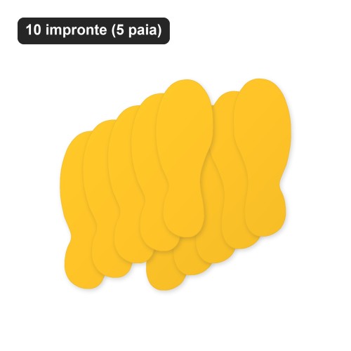 Embalagem de 10 pegadas autocolantes amarelas (5 pares)