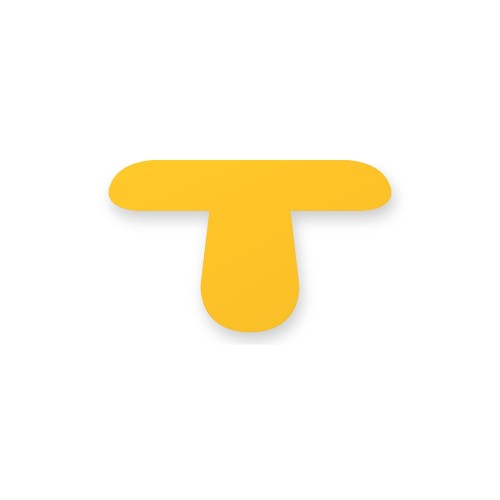Yellow T marker seen from the side: PVC approx. 0.6 mm thick